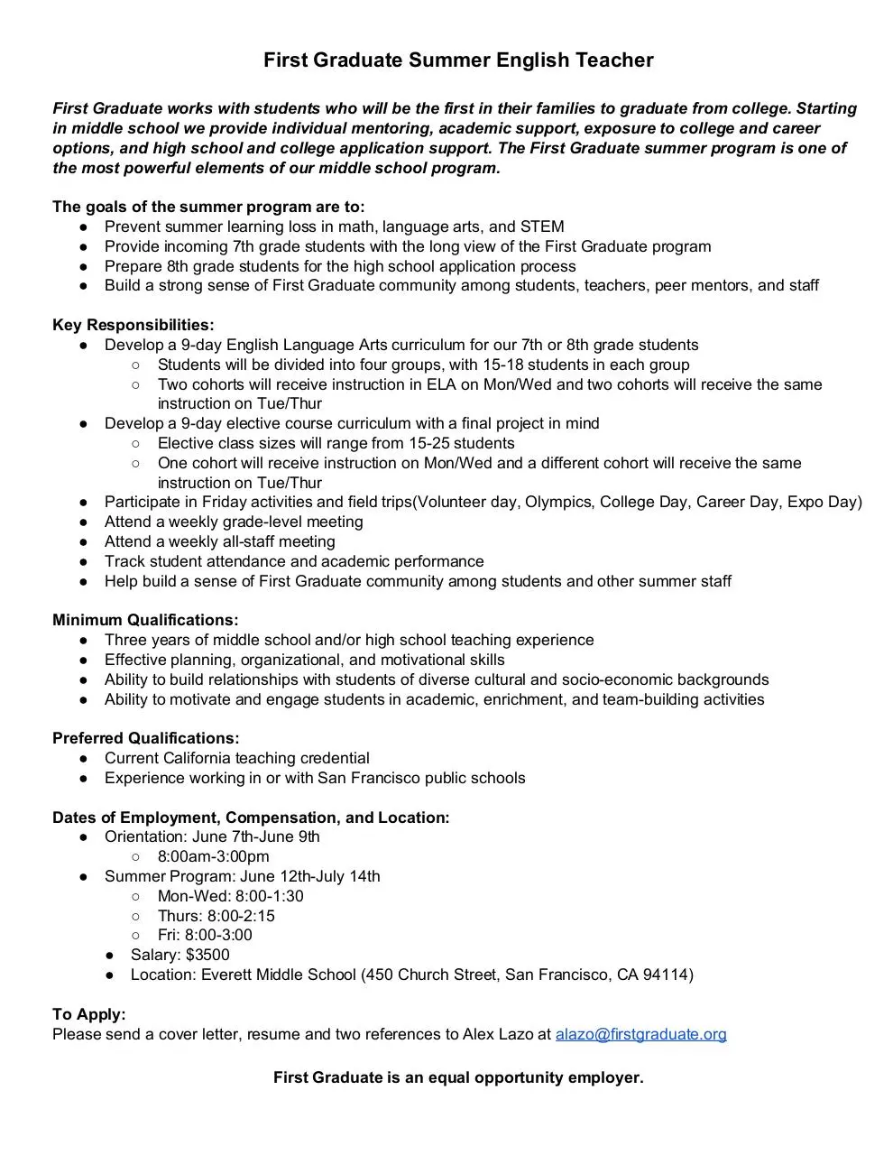 Document preview - 1st Graduate Summer English Teacher.pdf - Page 1/1