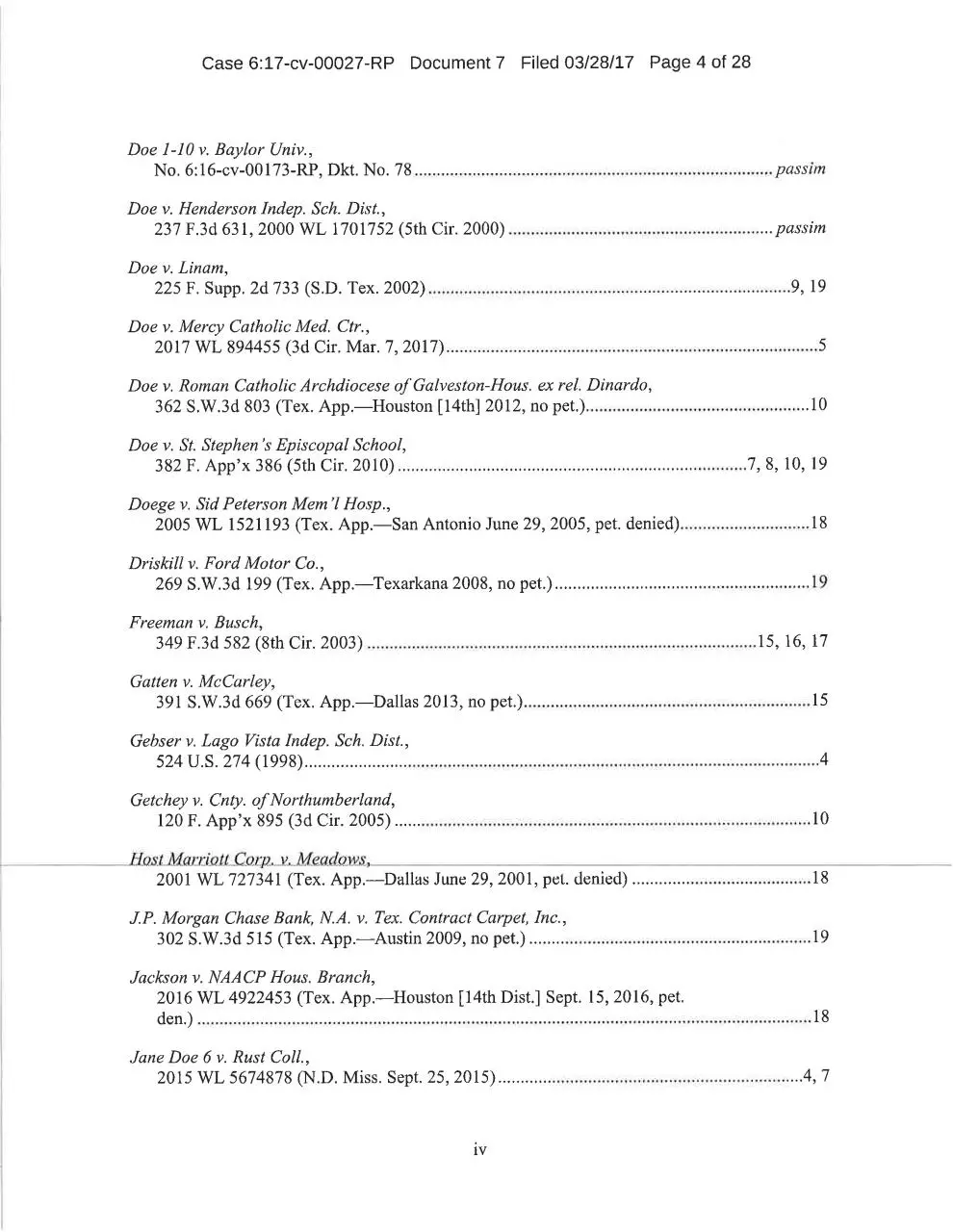 Page 4 of 30, Baylor Motion Dismiss