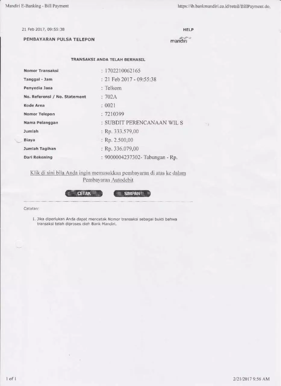 Page 2 of 2, bukti atm
