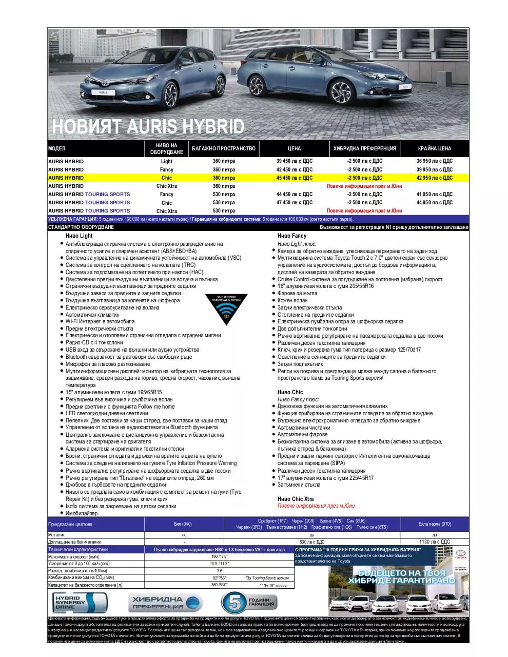 Document preview - Price lists new Auris HSD.pdf - Page 1/1