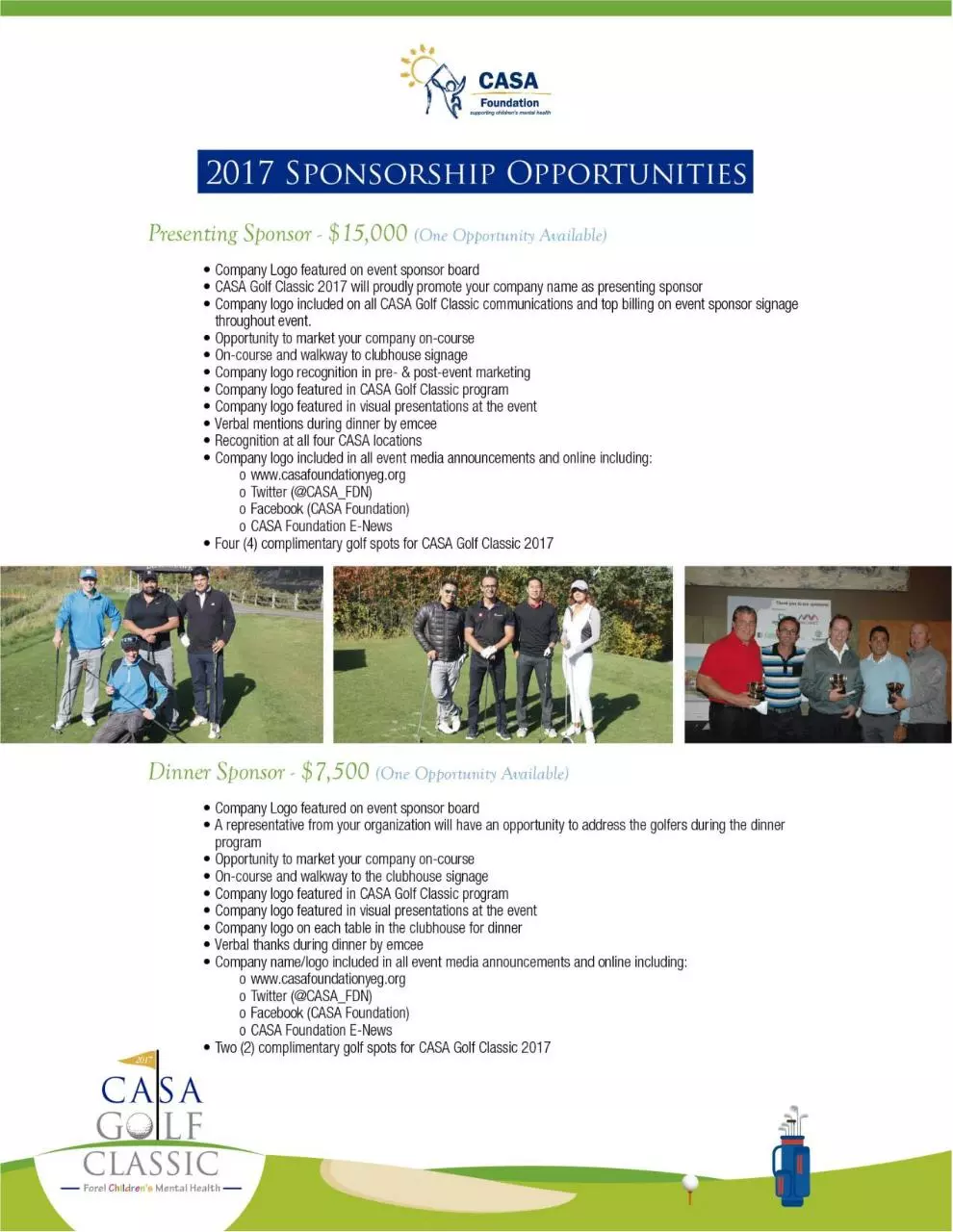 Page 4 of 9, Sponsorship Package CASA Golf Classic