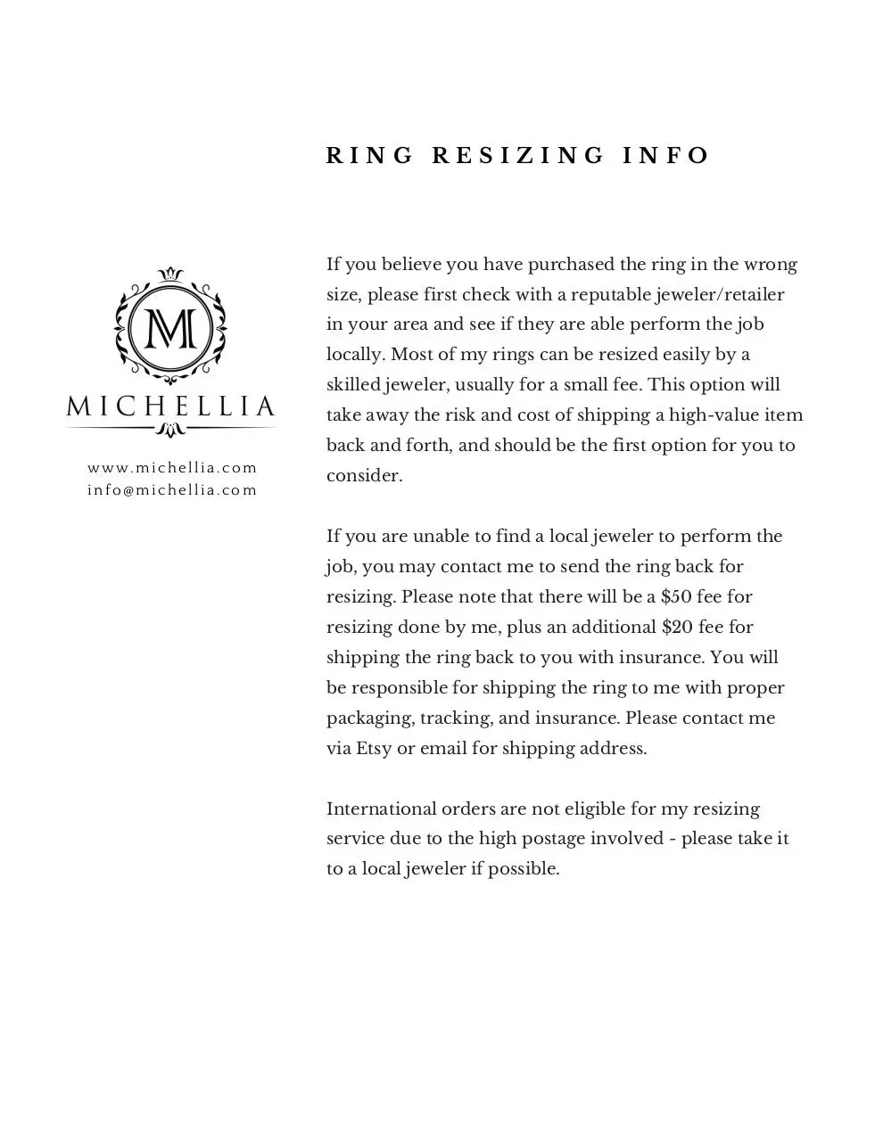 Page 4 of 5, Michellia Customer Care Guide