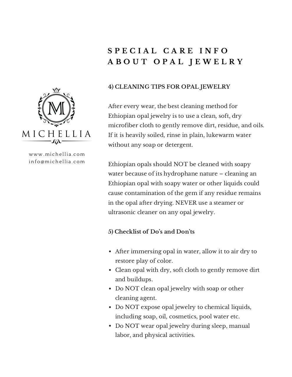 Document preview Michellia Opal Care Guide.pdf - page 4/4