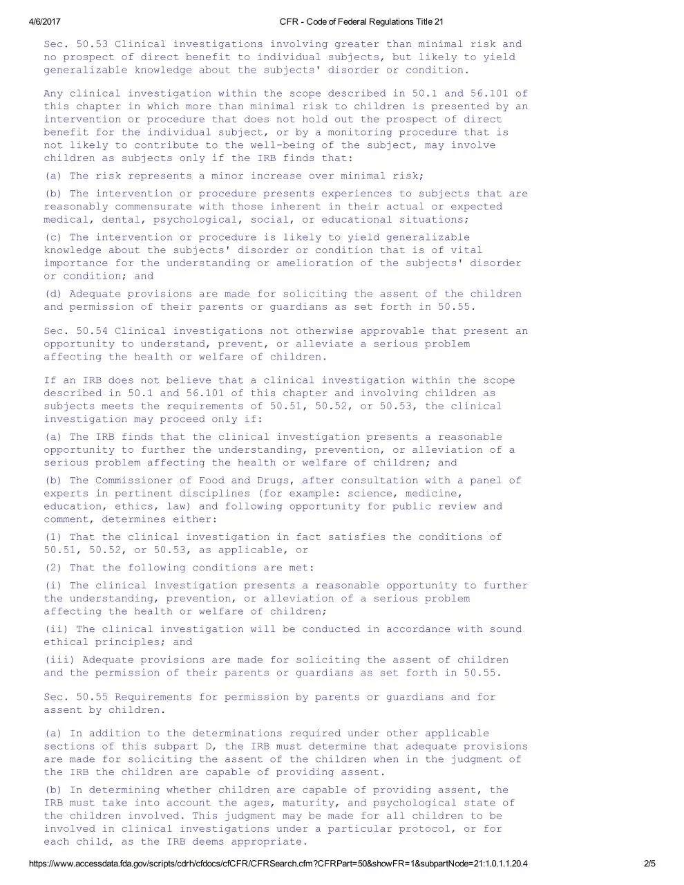 Page 2 of 5, CFR Code of Federal Regulations Title 21