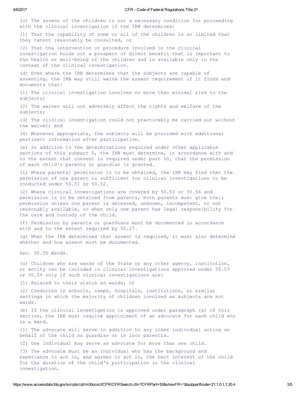 Page 3 of 5, CFR Code of Federal Regulations Title 21