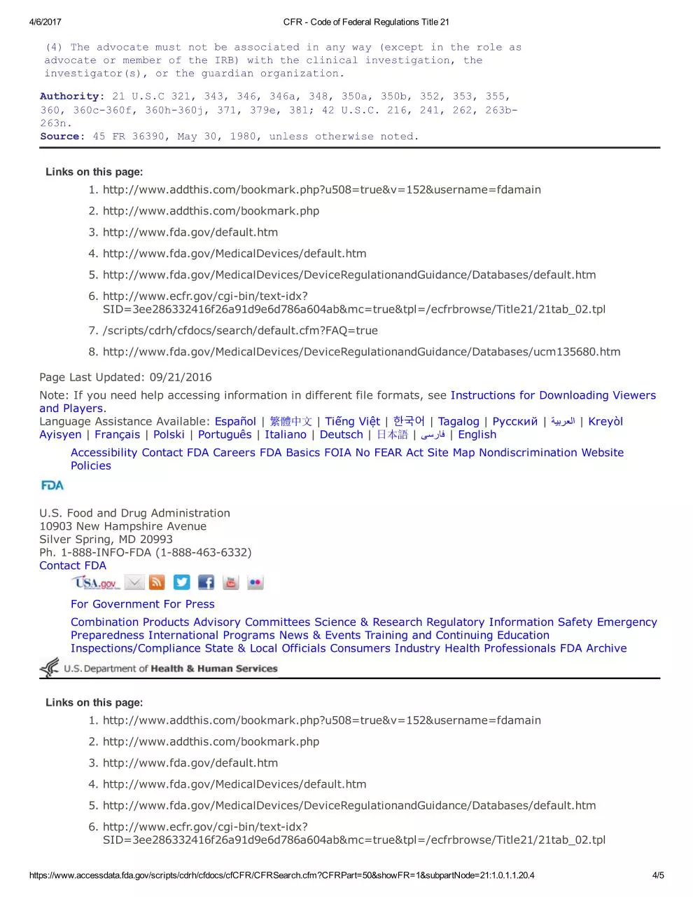 Page 4 of 5, CFR Code of Federal Regulations Title 21