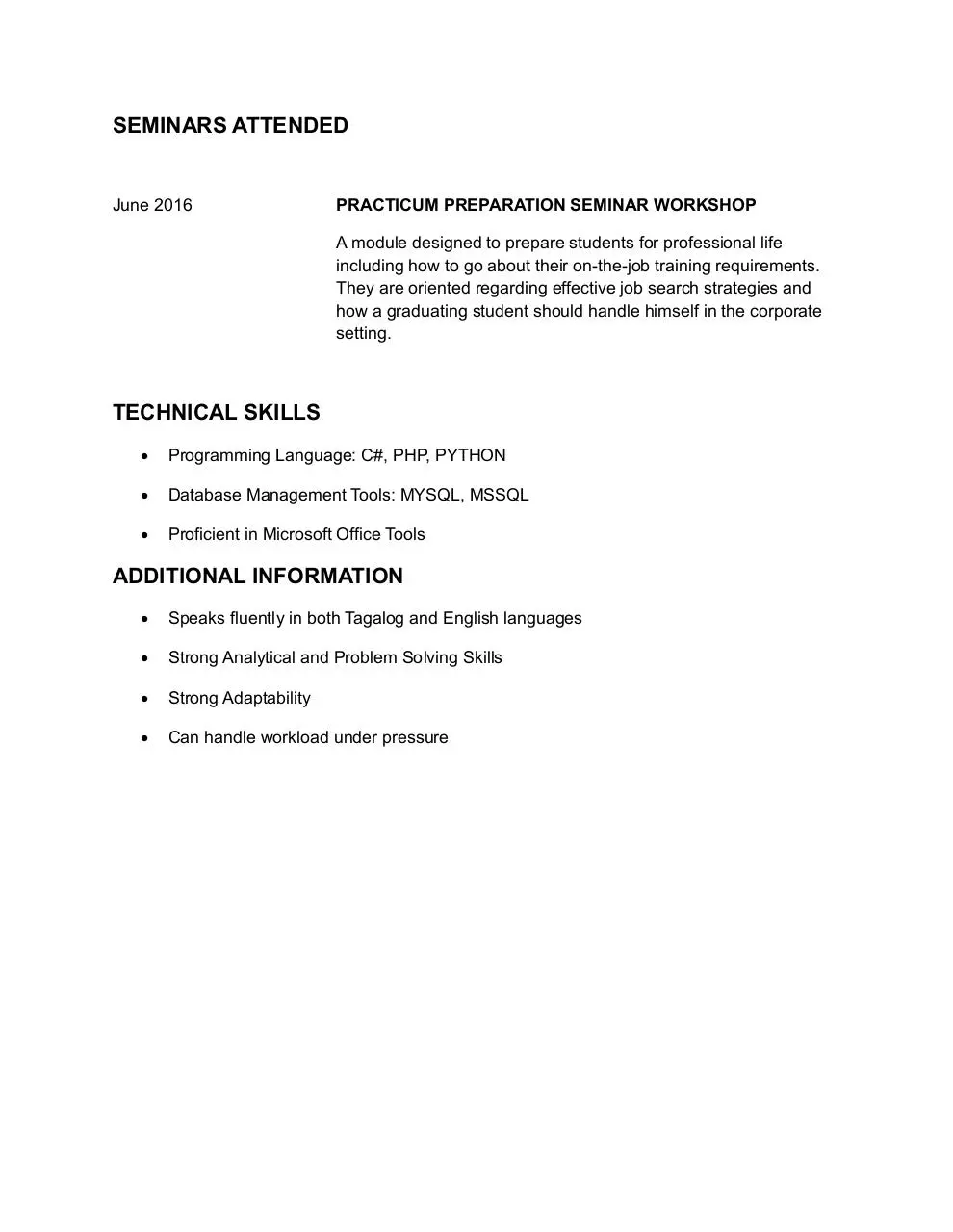 Page 2 of 2, FRANCISCO HERNANDEZ RESUME