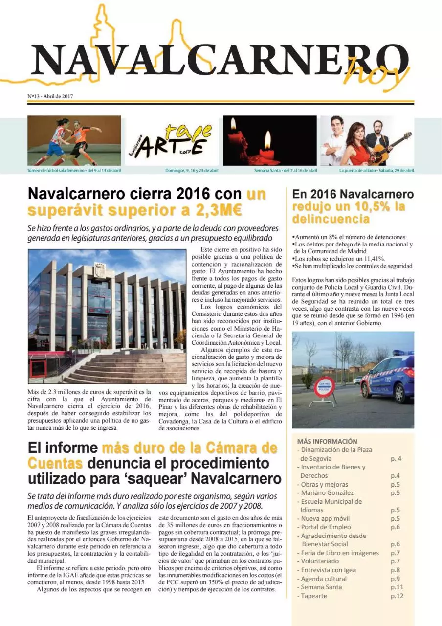 Page 1 of 12, Navalcarnero Hoy Abril 2017
