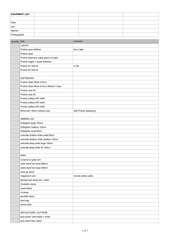 equipment list template