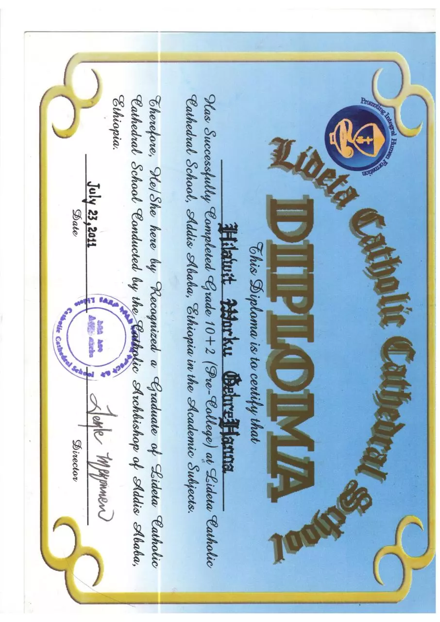 Page 1 of 1, 8. Diploma