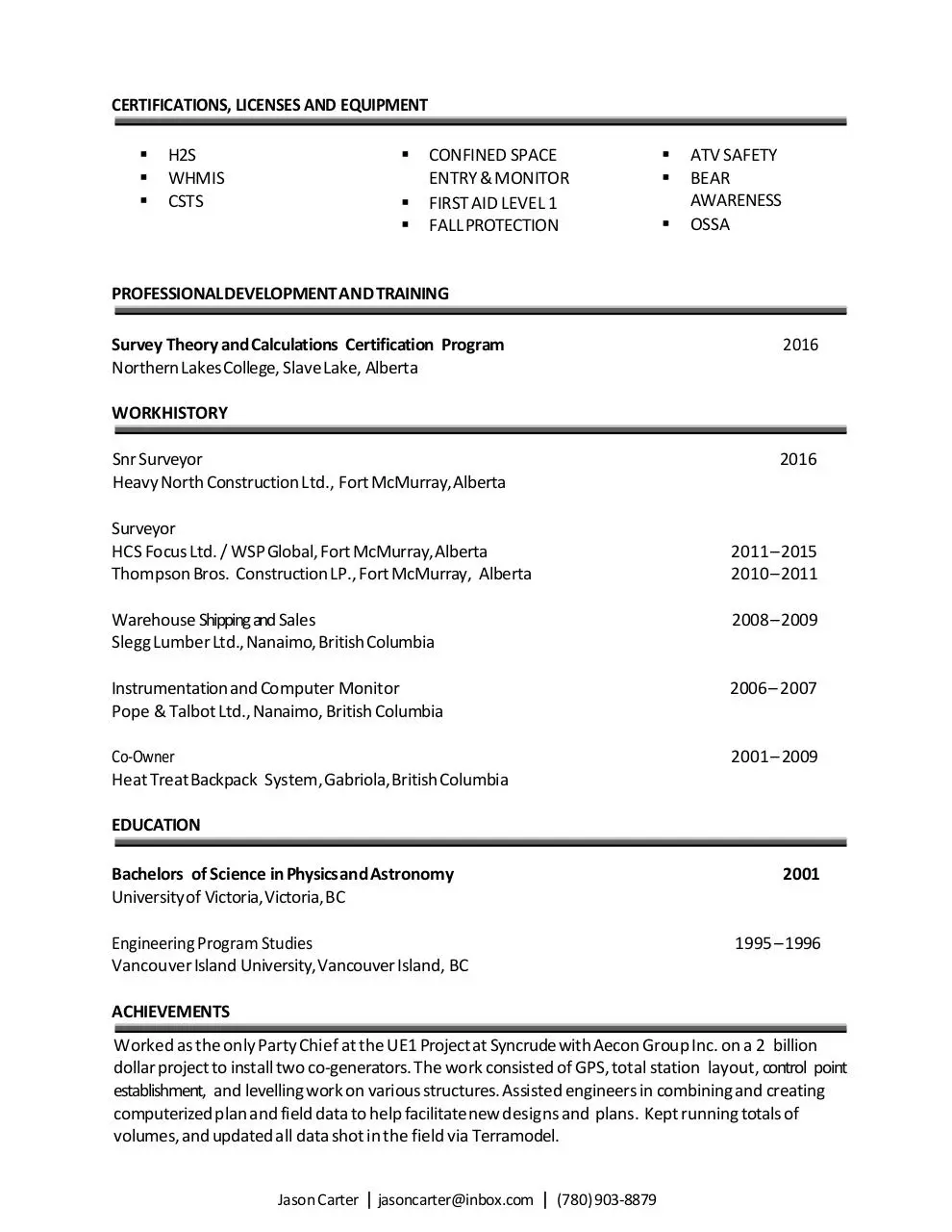 Page 2 of 2, Jason Carter Resume