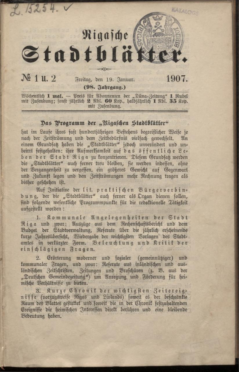 rigasche-stadtblatter-1907-ocr-pe.pdf - page 3/306