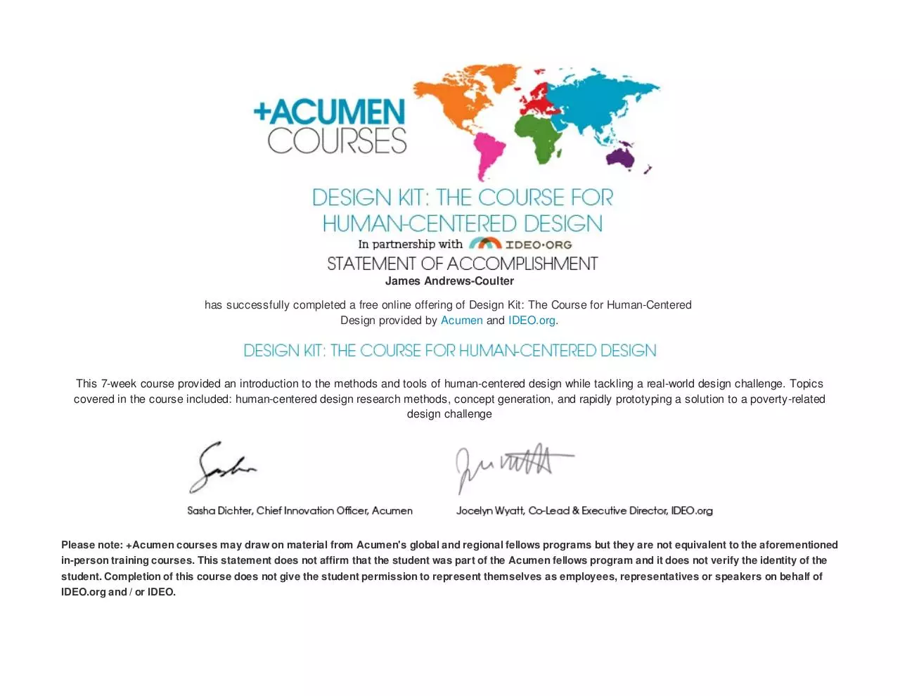 Page 1 of 1, Design Kit Certificate