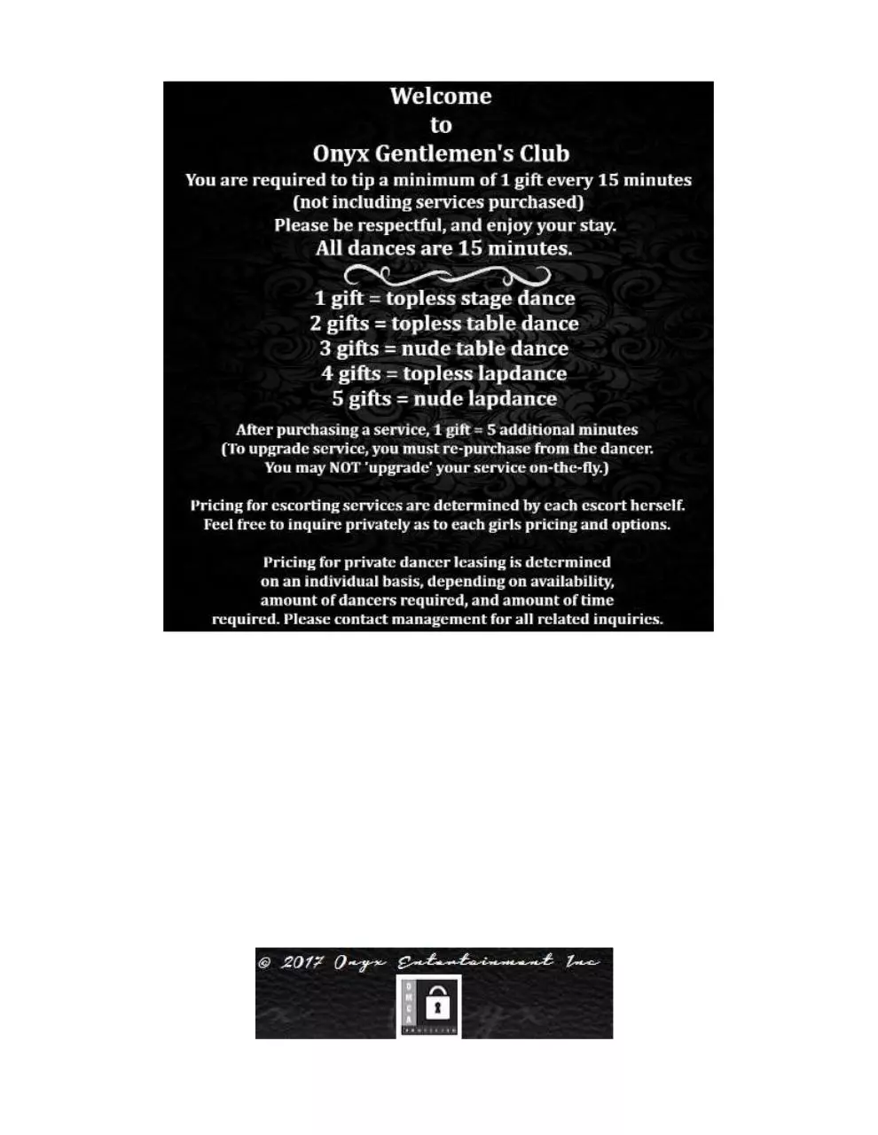 Page 1 of 1, OnyxGentlemensClubPricelist2017