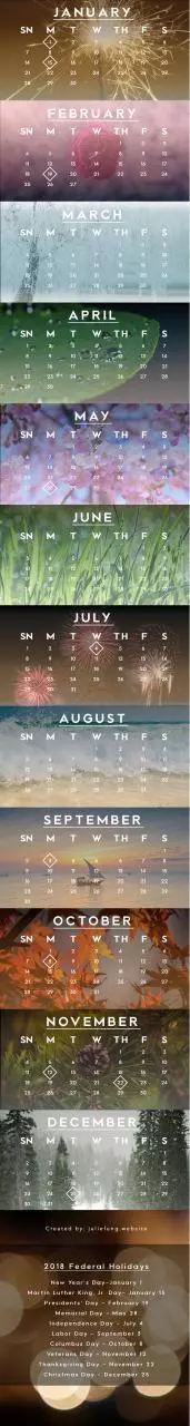 Page 1 of 1, Calendar 2018 by juliefung.website