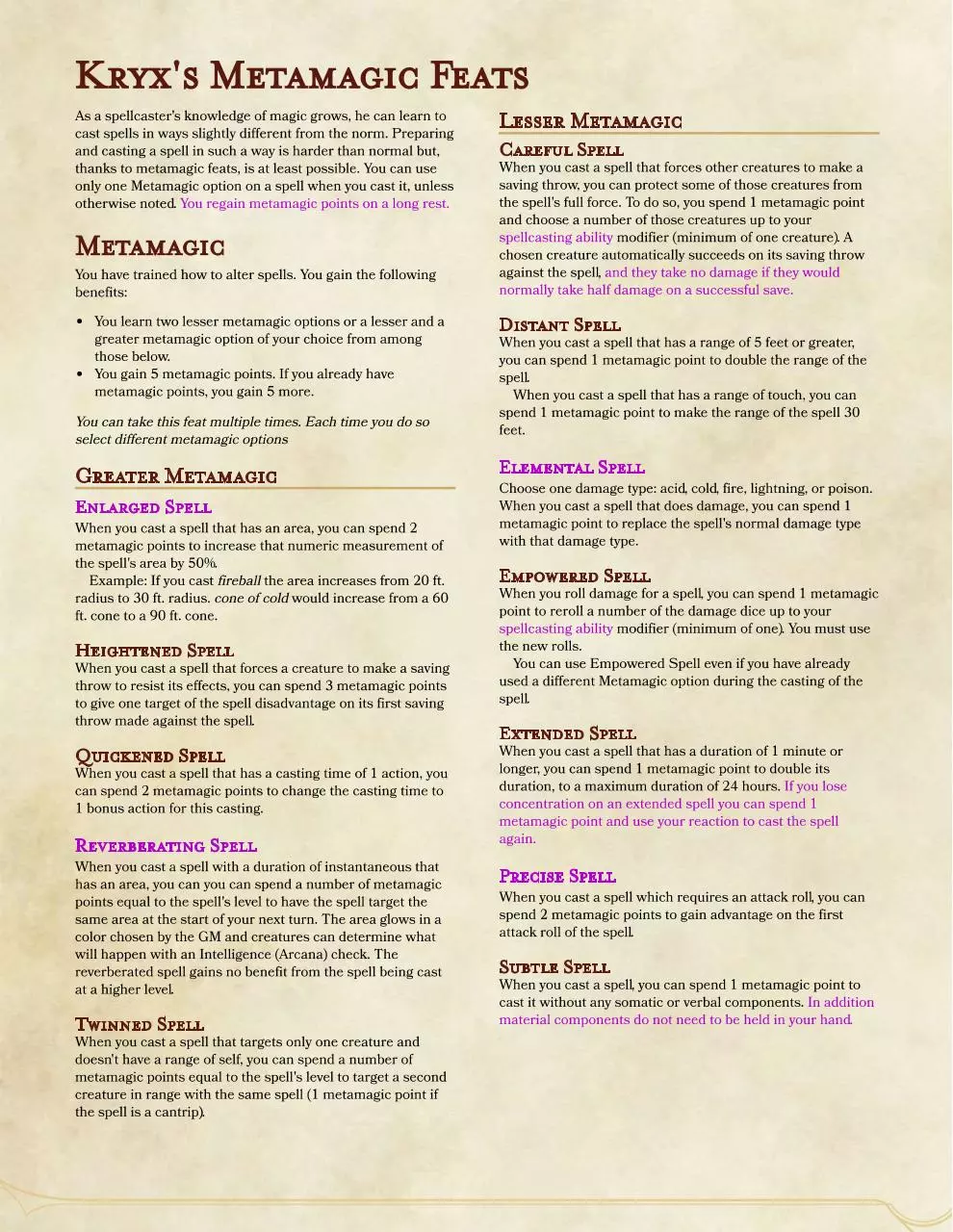 Page 1 of 2, metamagic