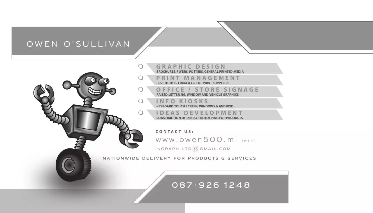 Page 1 of 1, Owen O S DESIGN post card