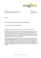 Page 1, PM zur Gestaltungskommis Dresden Gesamtstadt