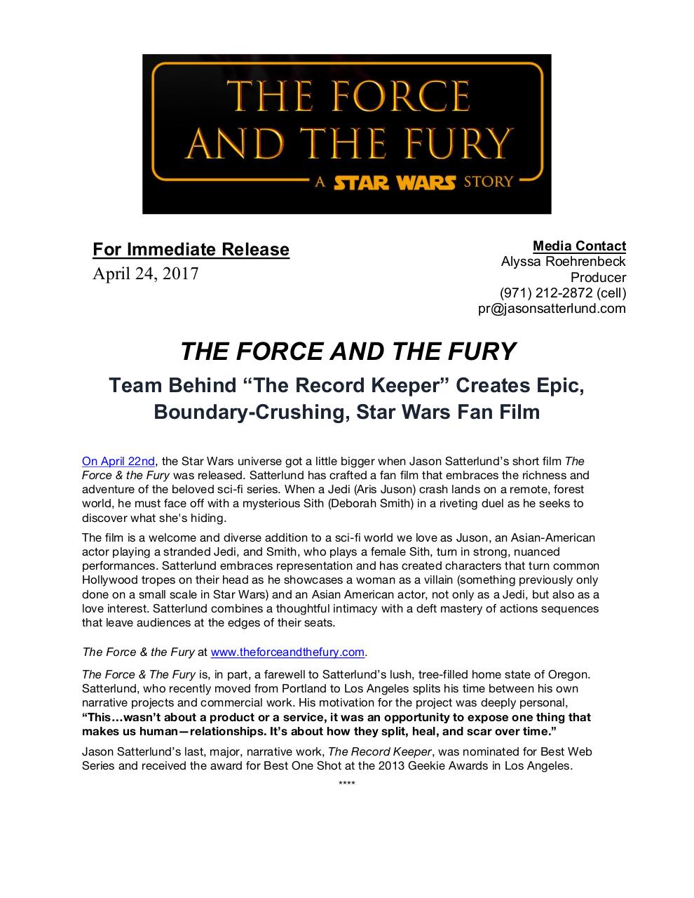 Document preview The Force and the Fury Press Release.pdf - page 1/2
