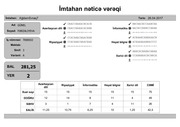 Page 2, Ä°mtahan nÉ™ticÉ™ vÉ™rÉ™qi (3 cü siniflÉ™r)
