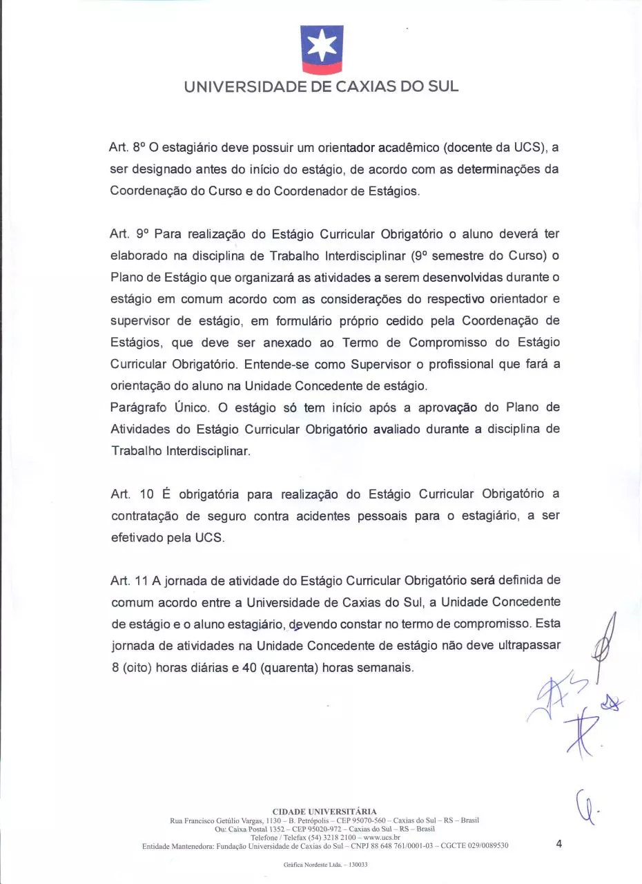 Page 4 of 13, Regulamento de estágio curricular obrigatório