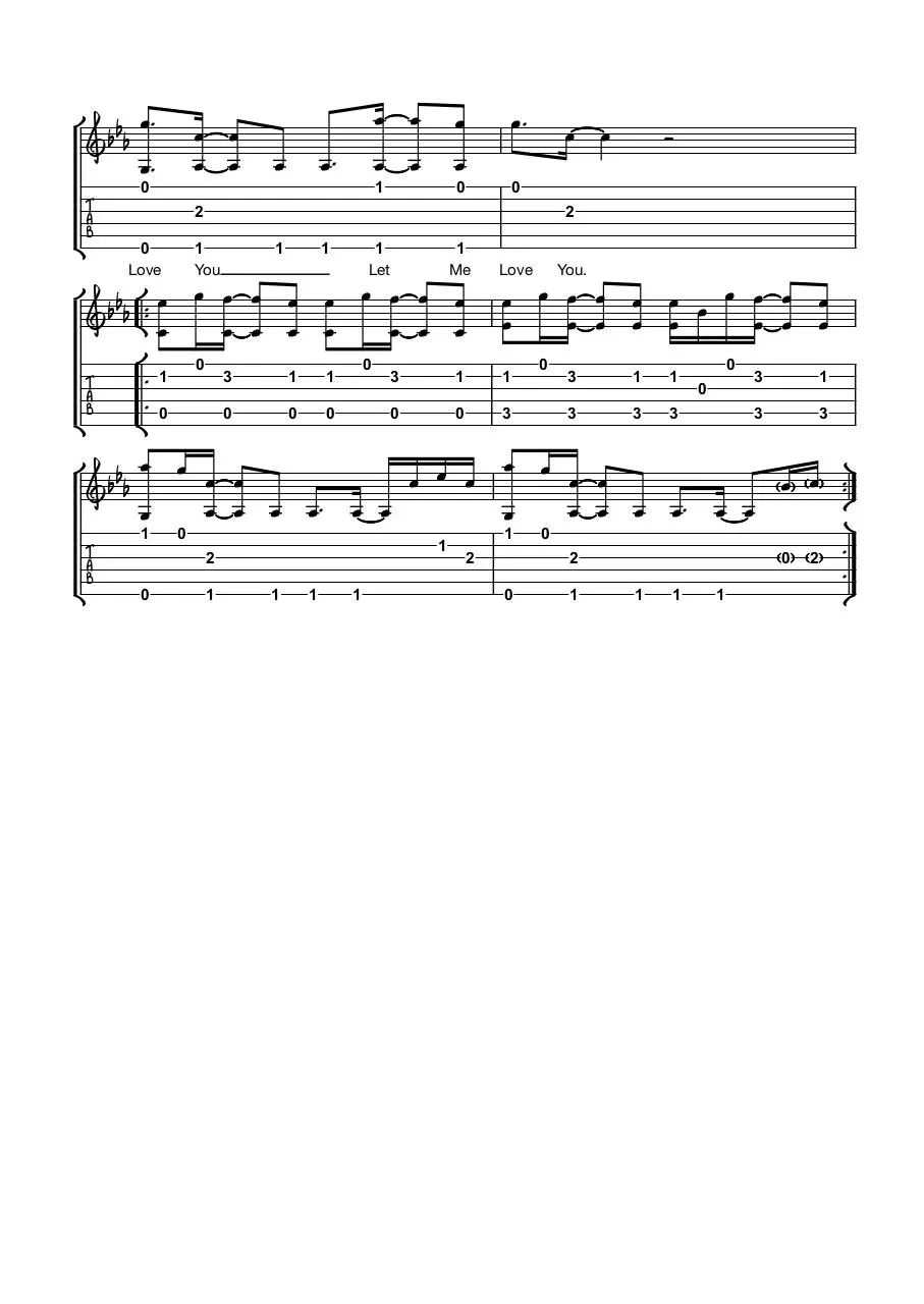 Page 3 of 3, Let Me Love You Justin Bieber (Fingerstyle)