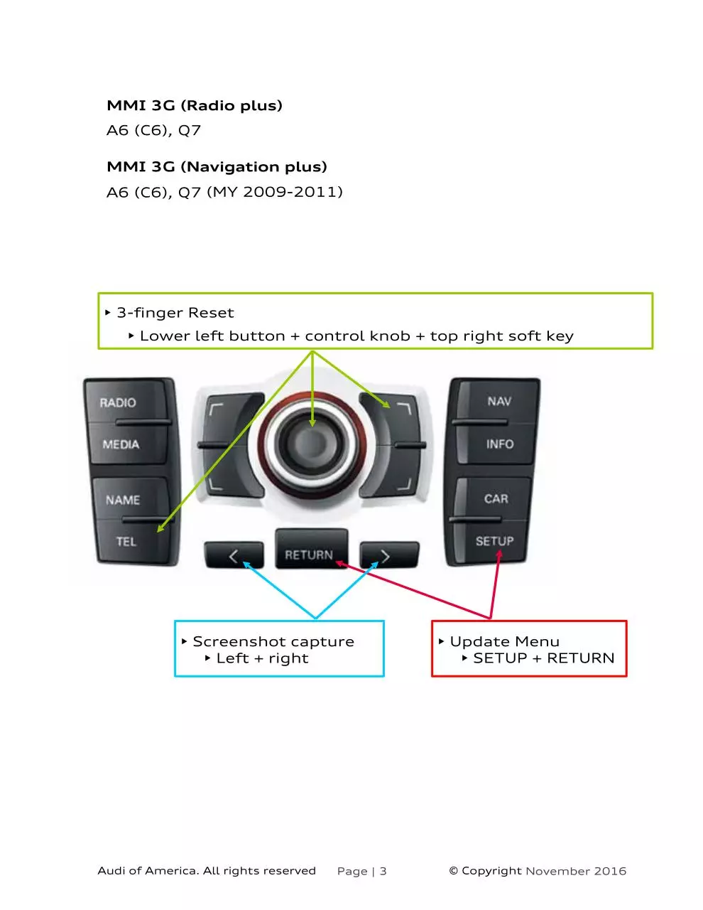 Page 3 of 13, mmi shortcut keys