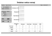 Page 2, İmtahan nəticə vərəqi (2 ci sinif)