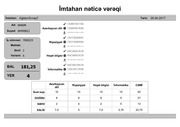 Page 4, İmtahan nəticə vərəqi (2 ci sinif)
