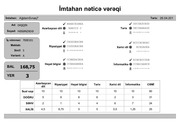 Page 3, İmtahan nəticə vərəqi (5 ci sinif)