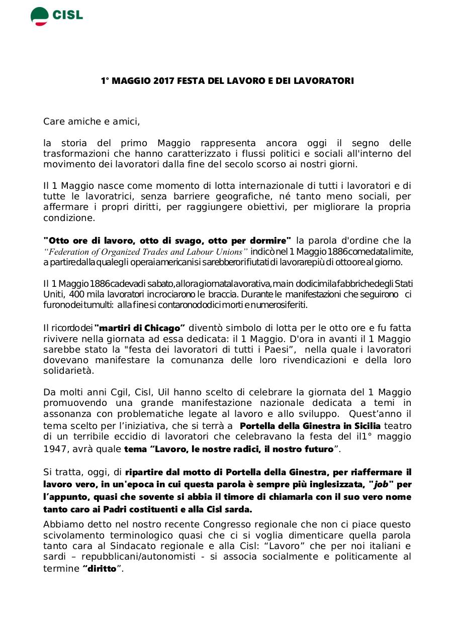 Document preview 1Â° Maggio - Lettera di Ignazio Ganga.pdf - page 1/2