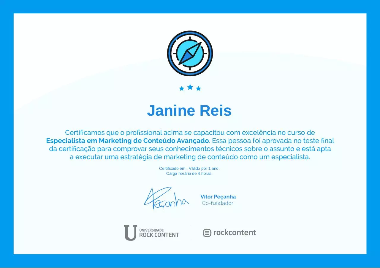 Page 1 of 1, Certificado de Marketing de Contedo