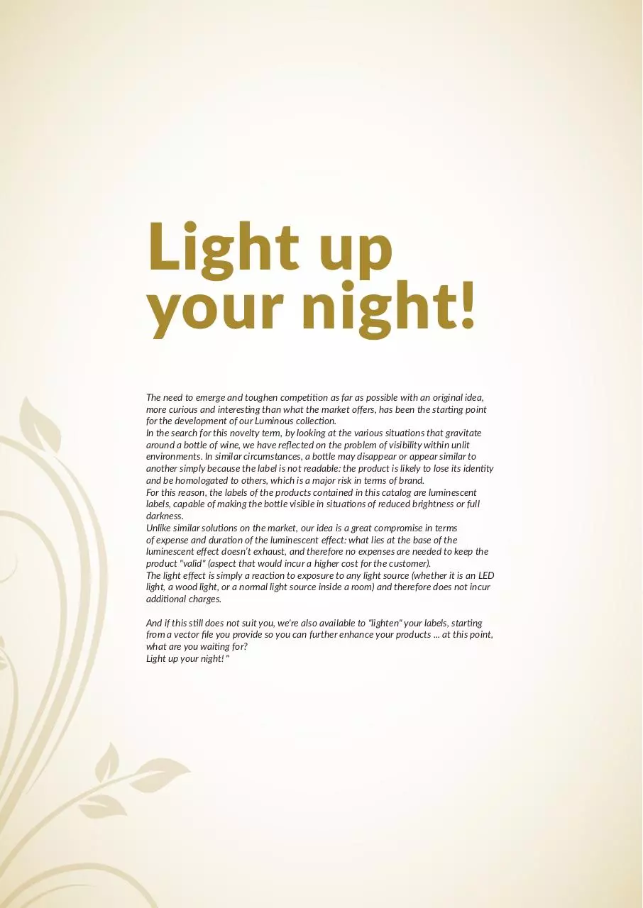Page 2 of 14, Feudivini luminous collection catalog passw