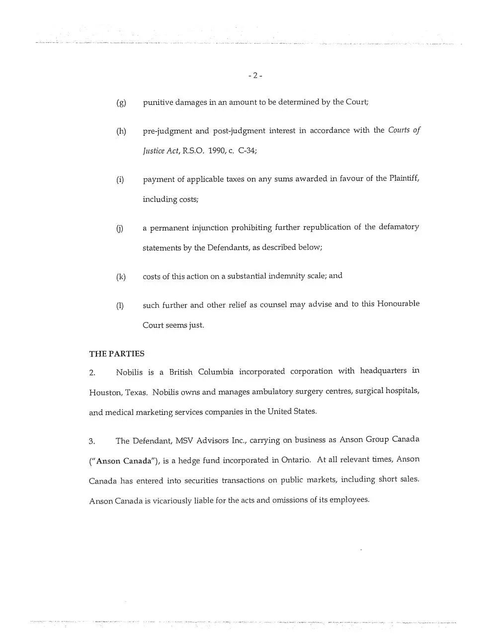 Page 5 of 78, Nobilis Statement of Claim
