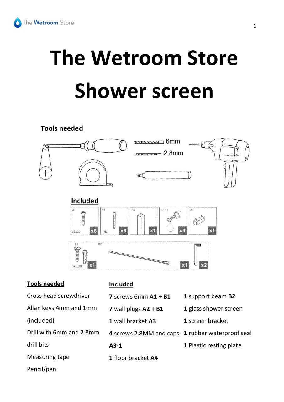 Document preview Shower screen install manual.pdf - page 1/4