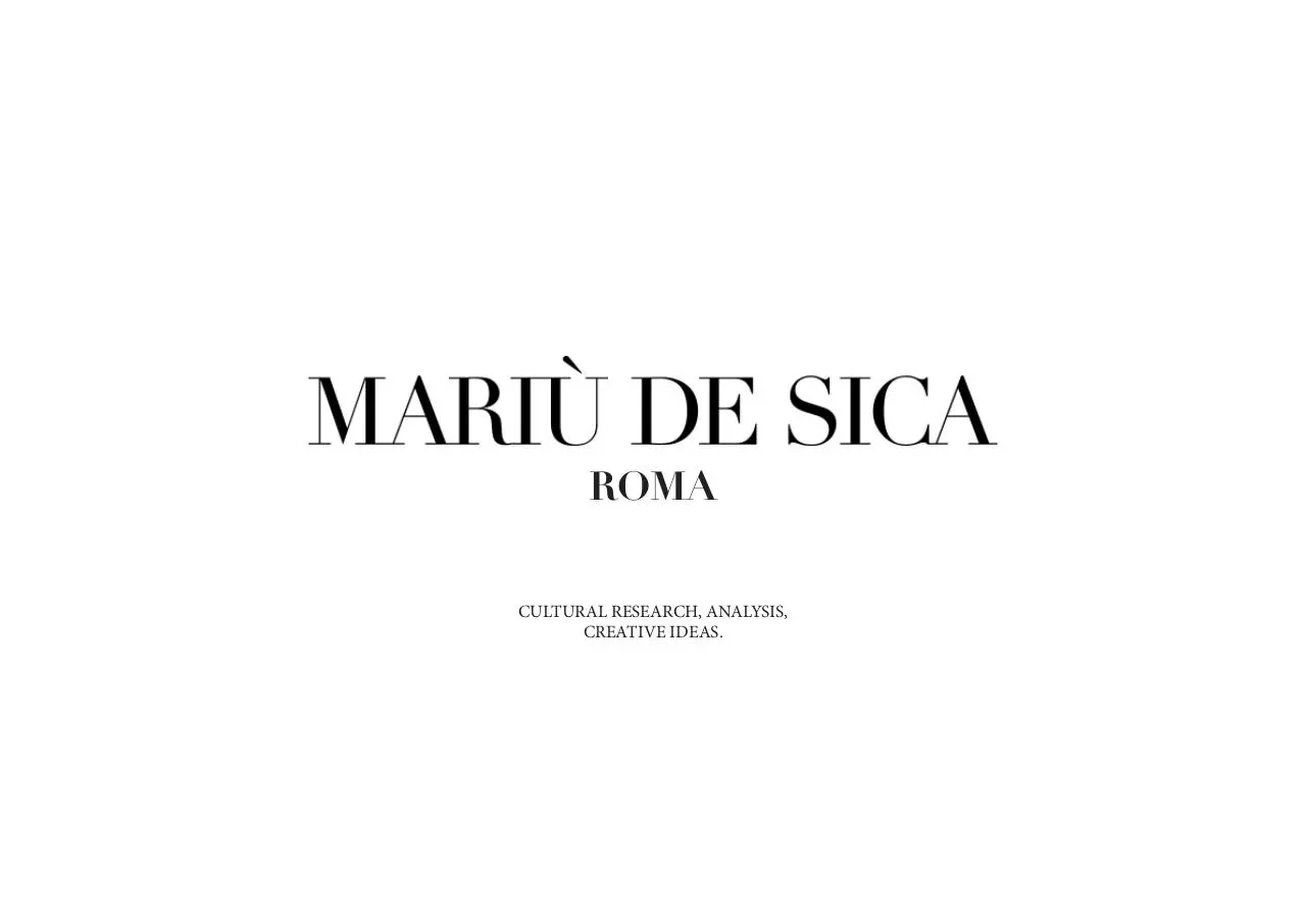 Page 1 of 64, Mariù De Sica Brand Bible