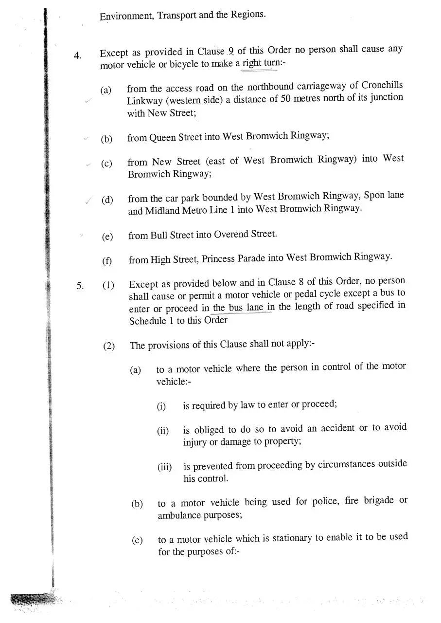 Page 3 of 7, Traffic Order New Street Bus Lane