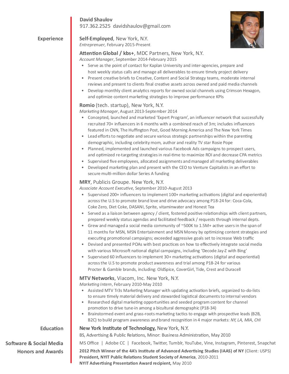 Document preview Resume_DavidShaulov.pdf - page 1/1