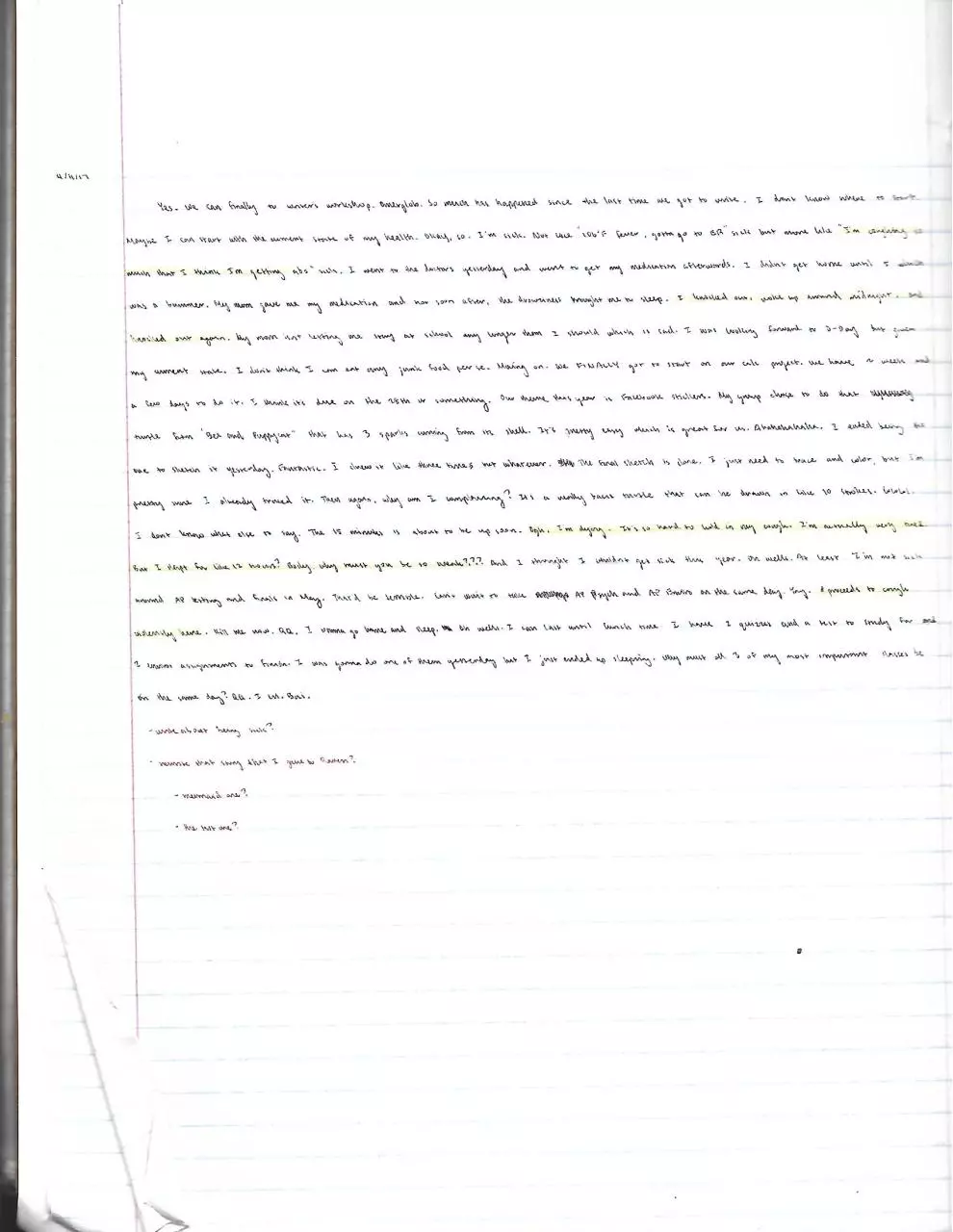 Page 1 of 1, WW last entry