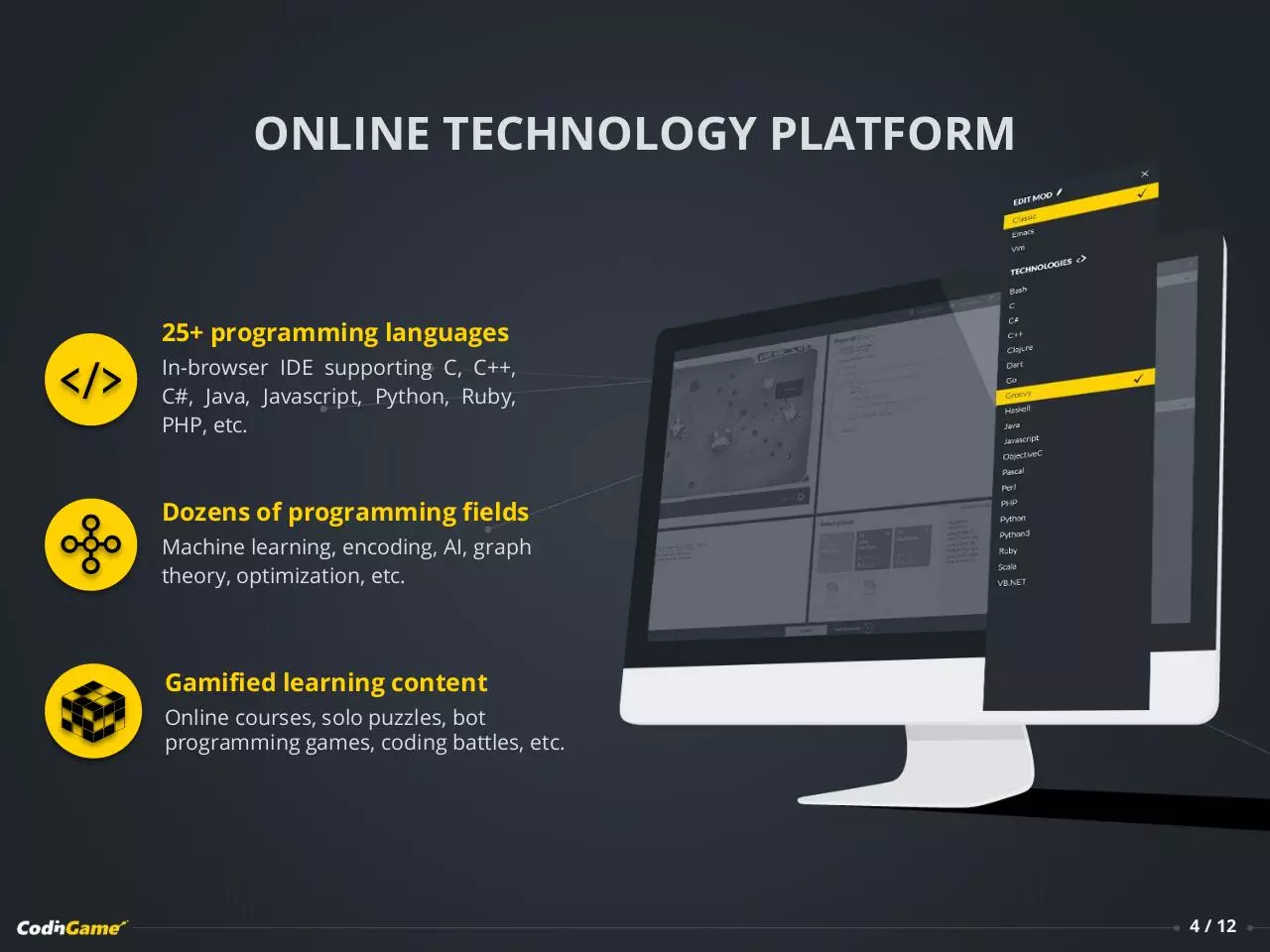 Page 4 of 12, CodinGame General presentation 2017