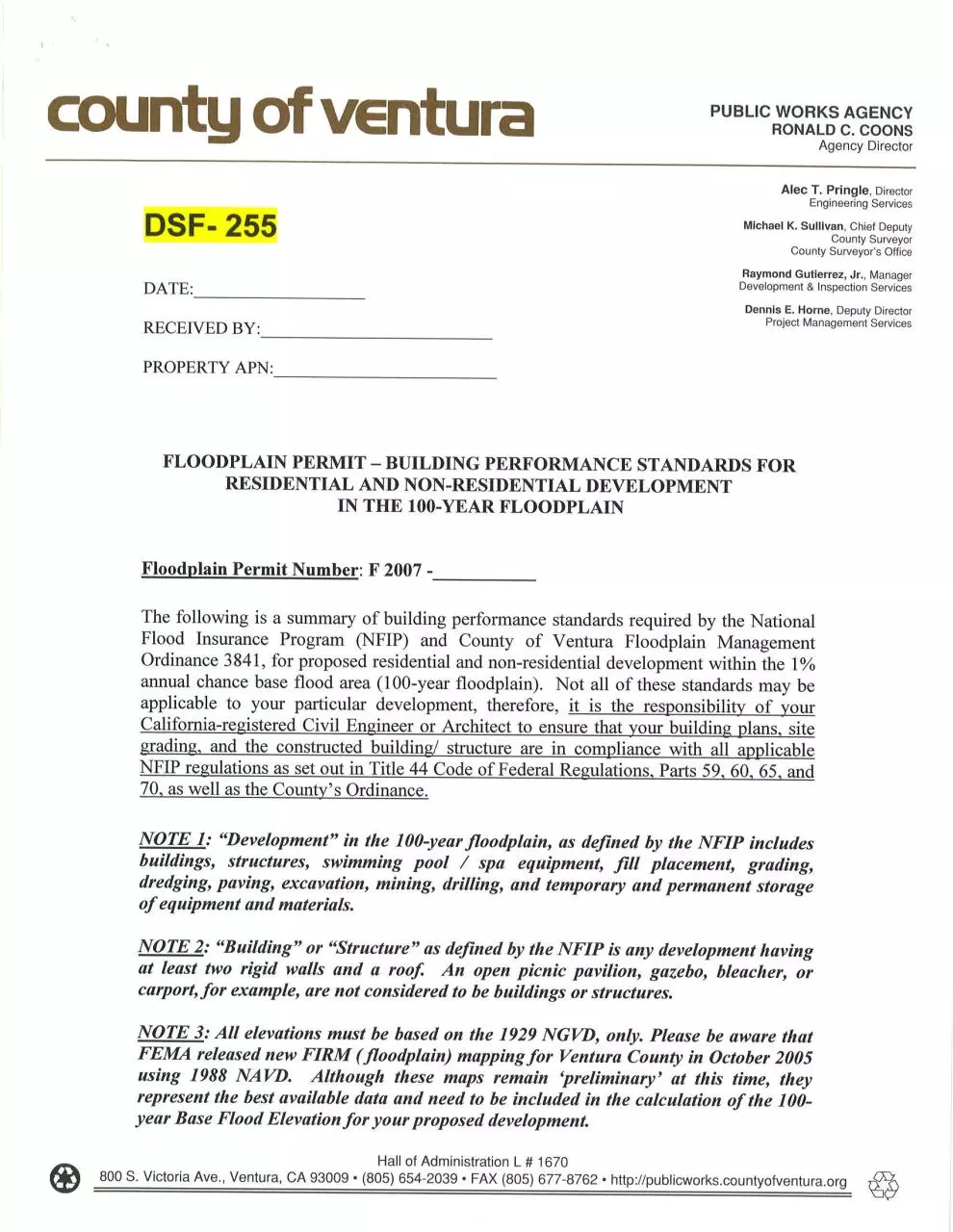 Page 2 of 47, Ventura County FLoodplain Development Standards