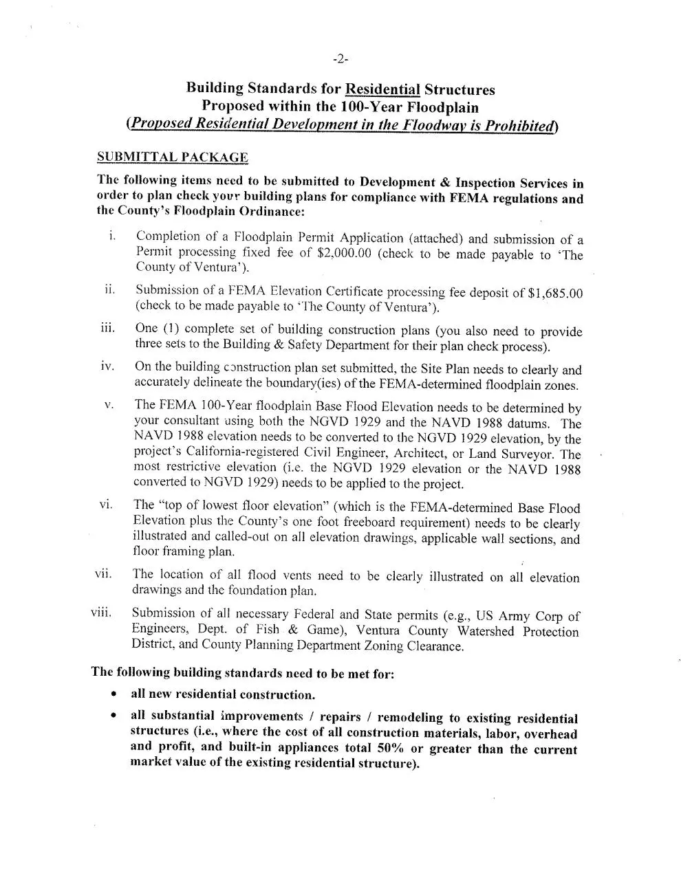 Page 3 of 47, Ventura County FLoodplain Development Standards