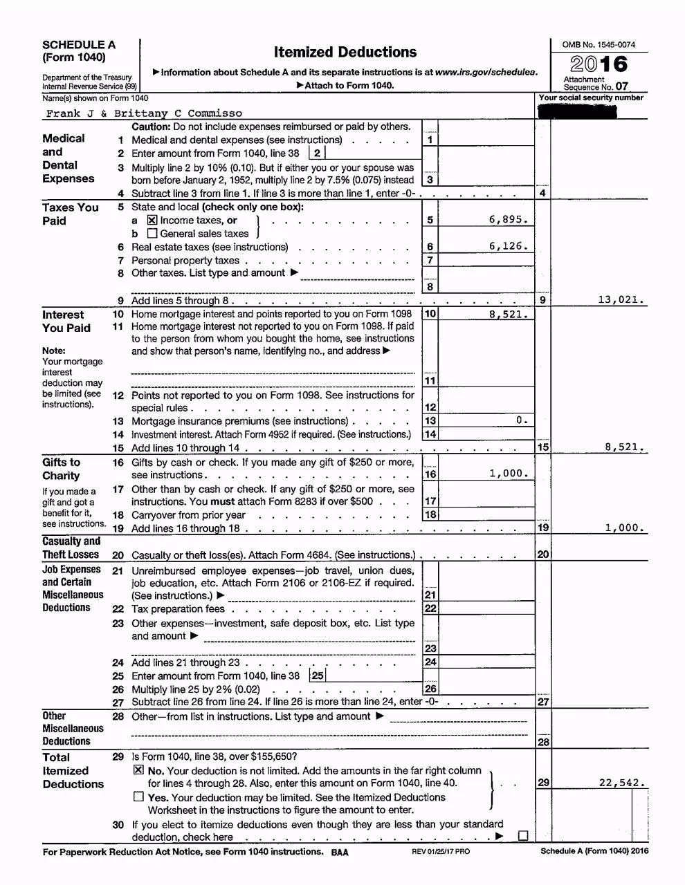 Page 3 of 11, COMISSO TAXRETURNS 2016