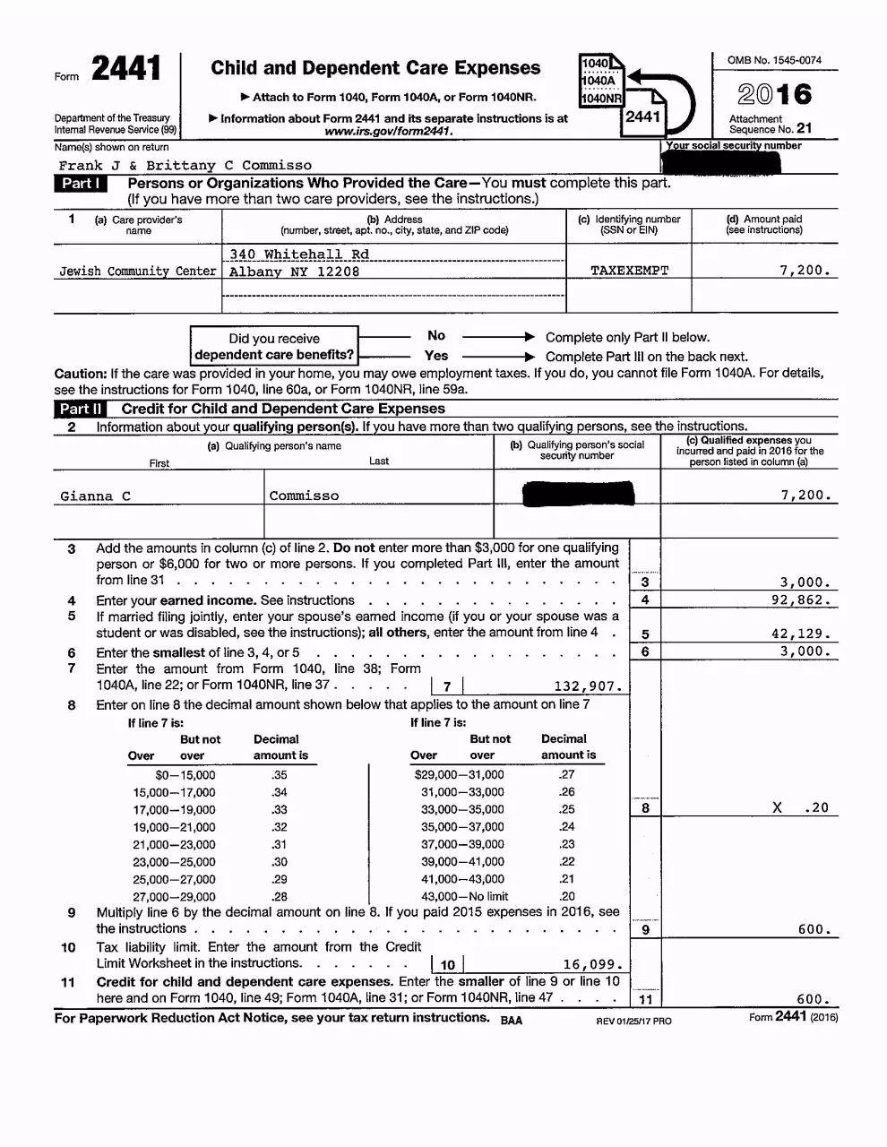 Page 4 of 11, COMISSO TAXRETURNS 2016