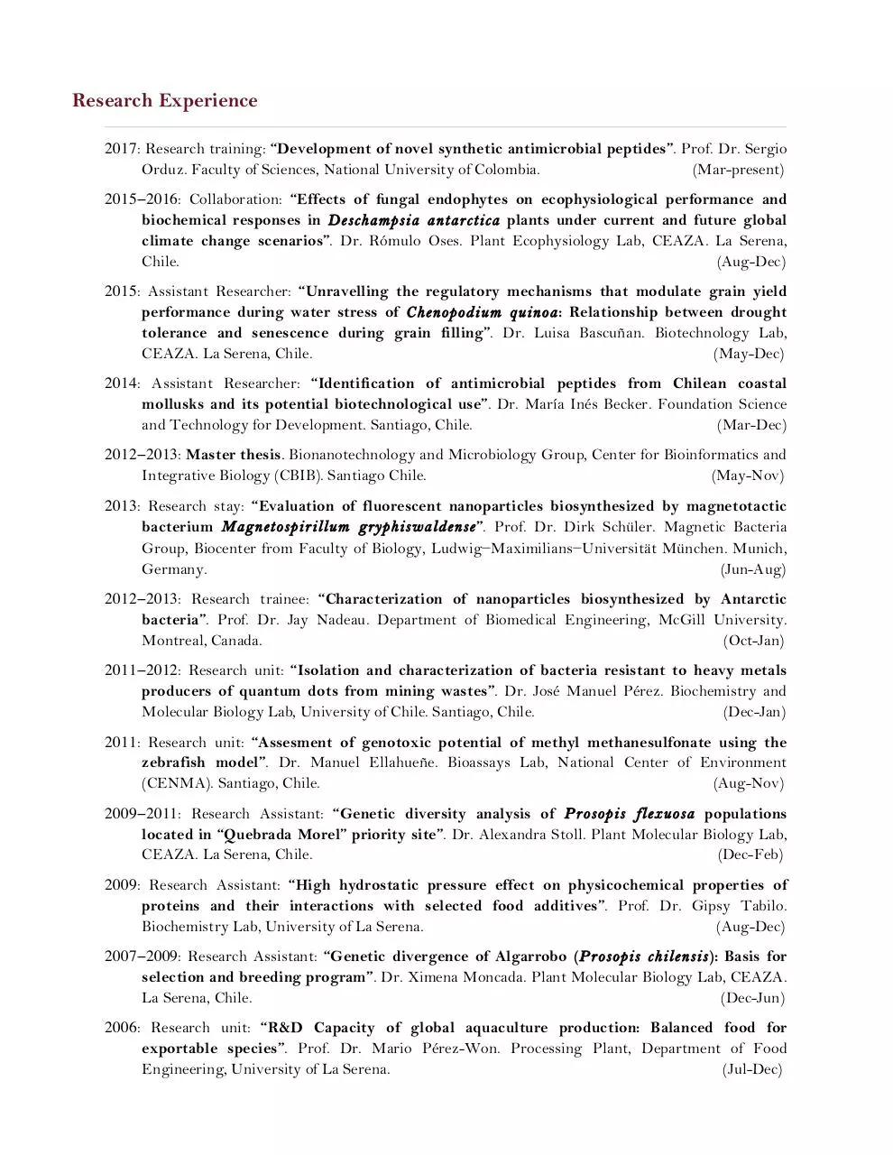 Page 2 of 7, CV Daniel Plaza May 2017