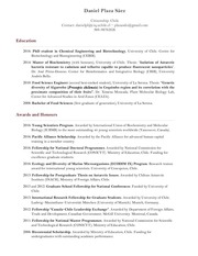 Page 1, CV Daniel Plaza May 2017
