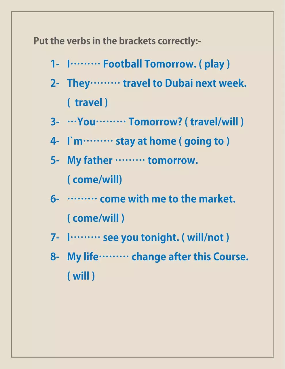 Page 2 of 3, future simple