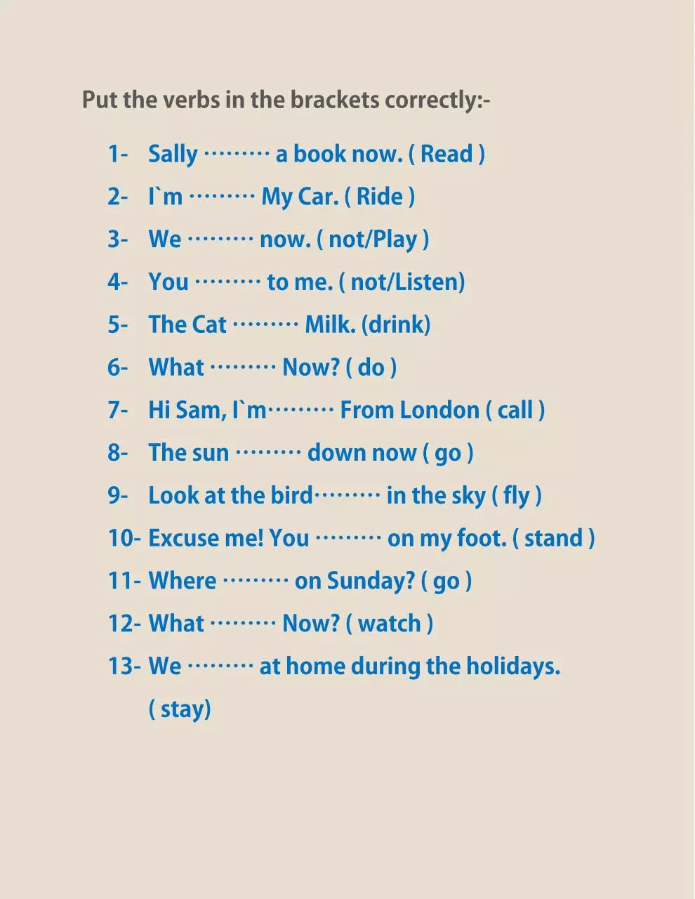 Page 2 of 3, Present continuous