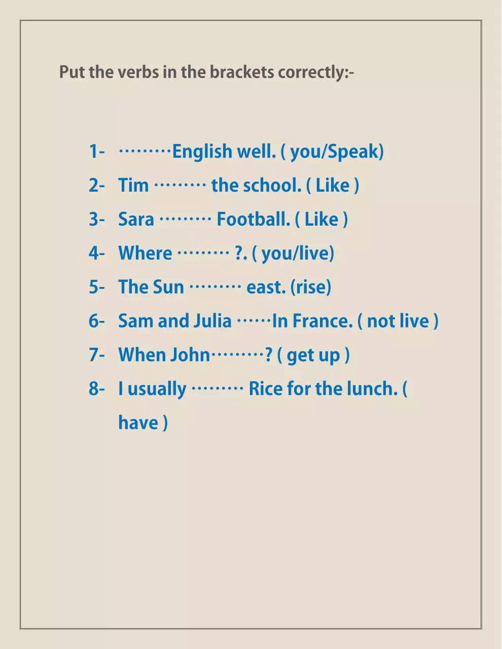 Page 2 of 3, Present Simple