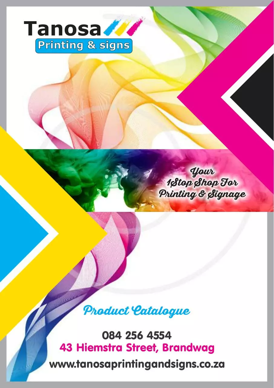 Page 1 of 21, Product Catalogue Tanosa Printing and Signs